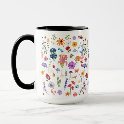 Oma's tuin Mok met gepersonaliseerde bloemen (Links)