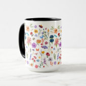 Oma's tuin Mok met gepersonaliseerde bloemen (Voorkant links)