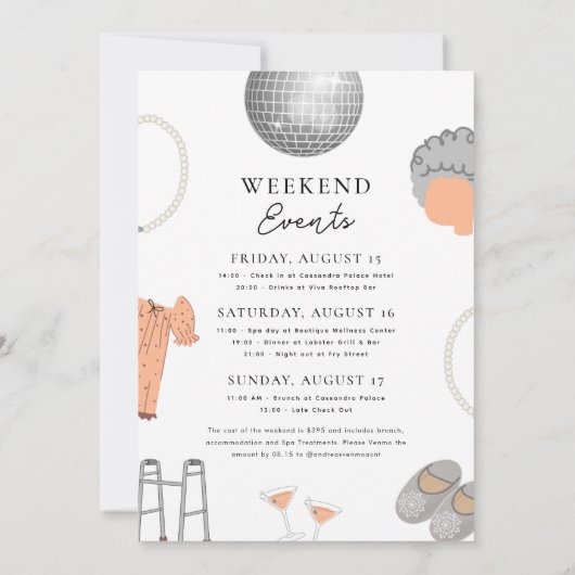 Oma's Uit Hun Dak Jubileum Afscheidsetentje Kaart (Achterkant)