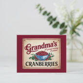 Oma's veenbessen Kerstmis Feestdagenkaart (Staand voorkant)