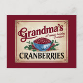 Oma's veenbessen Kerstmis Feestdagenkaart (Voorkant)