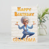 Oma's verjaardag feestdagenkaart (Staand voorkant)