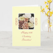 Oma's verjaardag rozen pastel kaart (Gele Bloem)