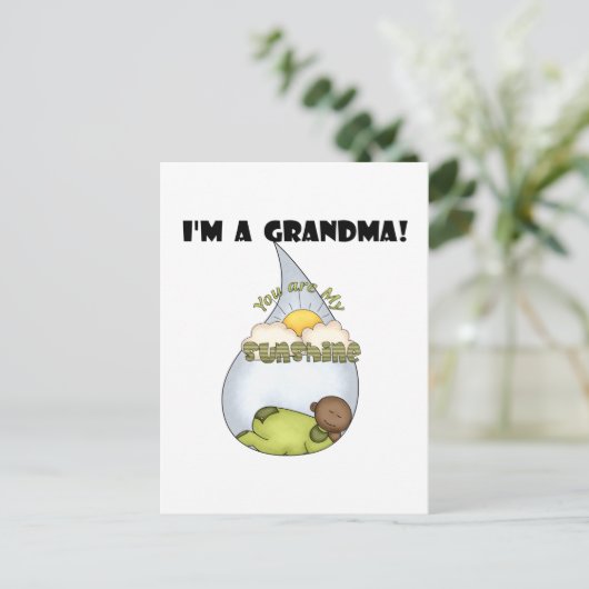 Oma's zonneschijn-Afro-Amerikaanse jongen Briefkaart (Staand voorkant)