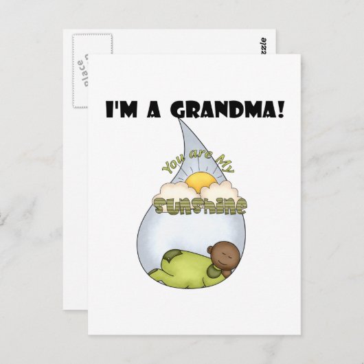 Oma's zonneschijn-Afro-Amerikaanse jongen Briefkaart (Voorkant / Achterkant)