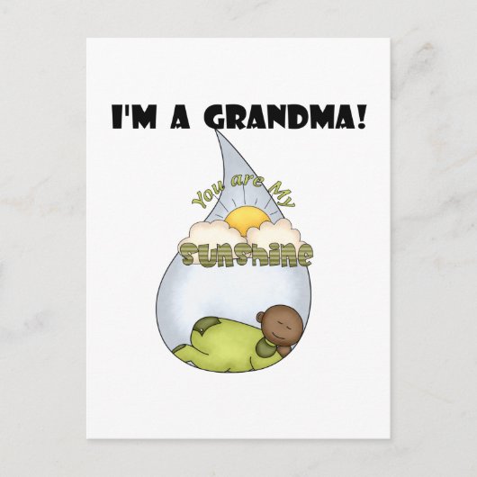 Oma's zonneschijn-Afro-Amerikaanse jongen Briefkaart (Voorkant)