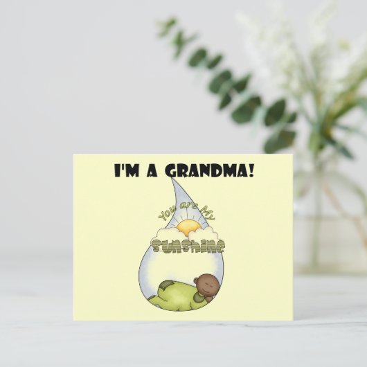 Oma's zonneschijn-Afro-Amerikaanse jongen Briefkaart (Staand voorkant)