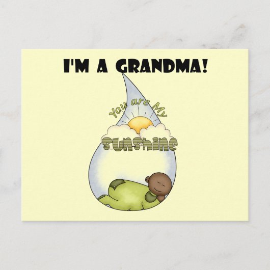 Oma's zonneschijn-Afro-Amerikaanse jongen Briefkaart (Voorkant)