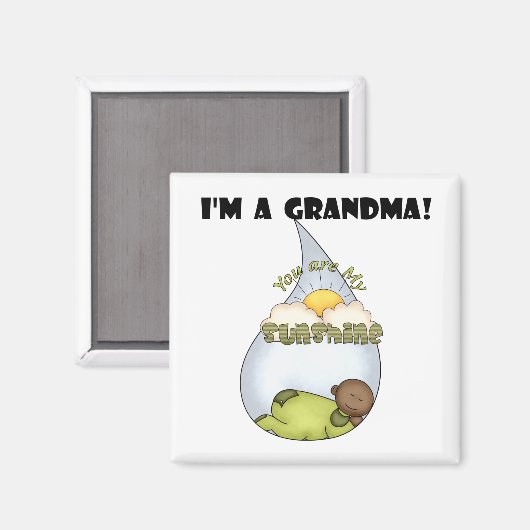 Oma's zonneschijn-Afro-Amerikaanse jongen Magneet (Voorkant / Achterkant)