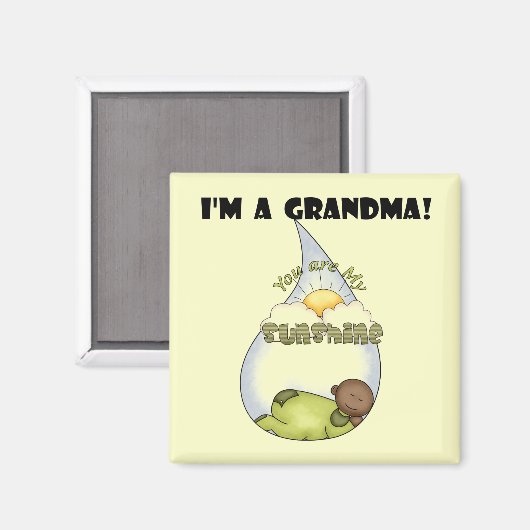 Oma's zonneschijn-Afro-Amerikaanse jongen Magneet (Voorkant / Achterkant)