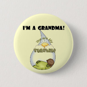 Oma's zonneschijn-Afro-Amerikaanse jongen Ronde Button 5,7 Cm