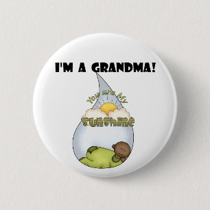 Oma's zonneschijn-Afro-Amerikaanse jongen Ronde Button 5,7 Cm