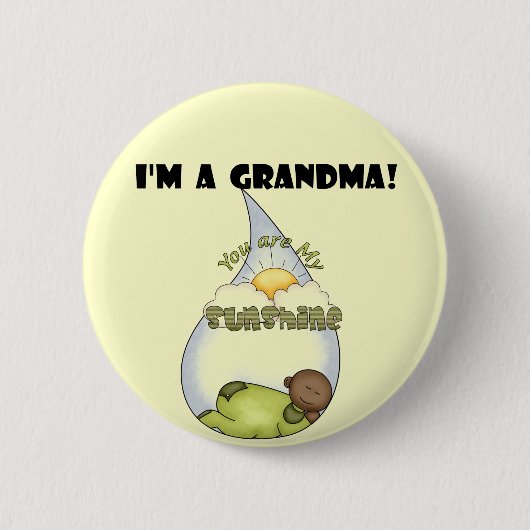 Oma's zonneschijn-Afro-Amerikaanse jongen Ronde Button 5,7 Cm (Voorkant)