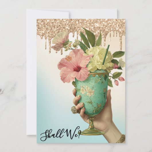 *~* Ombre 10A101 FOTO  Cocktail  DE VRIJGELLELLING Kaart (Voorkant)