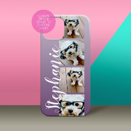 Ombre 4 Foto's Handgeschreven lettertype — KAN KLE iPhone 15 Case