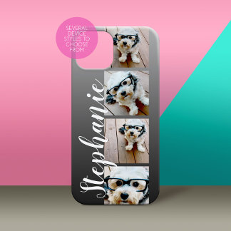 Ombre 4 Foto's Handgeschreven lettertype — KAN KLE iPhone 15 Case