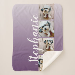 Ombre 4 Foto's Handgeschreven lettertype — KAN KLE Sherpa Deken