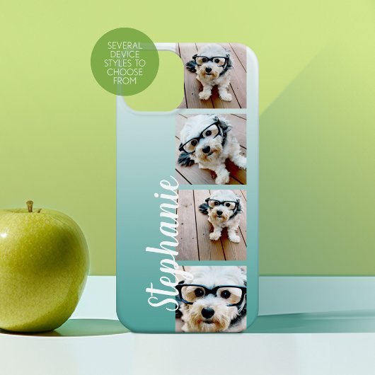 Ombre 4 Vierkante foto's Handgeschreven - KAN blau Case-Mate iPhone Case