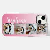 Ombre 4 Vierkante foto's Handgeschreven - KAN roze Case-Mate iPhone Case (Achterkant (horizontaal))