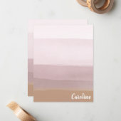 Ombre Abstracte Waterverf Stripes in Dusty Lila Notitiekaartje (Voorkant / Achterkant in situ)