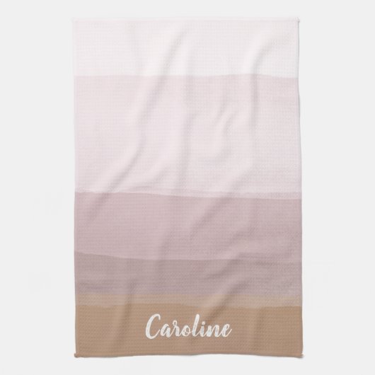 Ombre Abstracte Waterverf Stripes in Dusty Lila Theedoek (Verticaal)