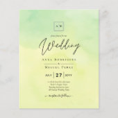 OMBRE All-in-1 Budget Lemon Limoen Wedding Invites (Voorkant)