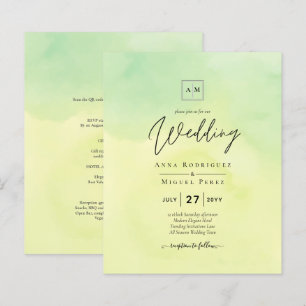 OMBRE All-in-1 Budget Lemon Limoen Wedding Invites