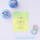 OMBRE All-in-1 Budget Lemon Limoen Wedding Invites Flyer (Enkel)