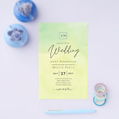 OMBRE All-in-1 Budget Lemon Limoen Wedding Invites Flyer (Enkel)