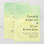 OMBRE All-in-1 Budget Lemon Limoen Wedding Invites Kaart (Voorkant / Achterkant)