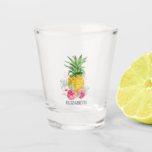 Ombre Ananas Hibiscus Shot Glas (Voorkant)