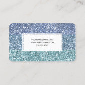 Ombre Aqua Blue Faux Glitter Girly Visitekaartjes (Achterkant)