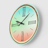 Ombre Aqua, Green, Coral Grote Klok (Hoek)