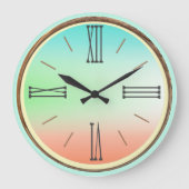 Ombre Aqua, Green, Coral Grote Klok (Voorkant)