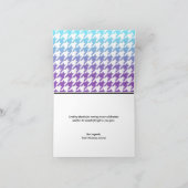 Ombre Aqua Paarse Houndstooth Bedankt Kaarten (Binnen)