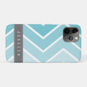 Ombre Aqua Zig Zag Chevrons Pattern Case-Mate iPhone Case (Achterkant (horizontaal))