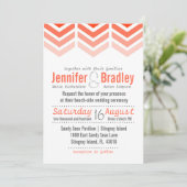 Ombre Arrows Modern Chevron Wedding Invitation Kaart (Staand voorkant)