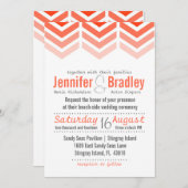 Ombre Arrows Modern Chevron Wedding Invitation Kaart (Voorkant / Achterkant)