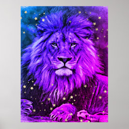 *~* Ombre Artsy Artistic Celestial LION AP23 Poster