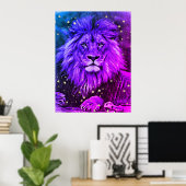 *~* Ombre Artsy Artistic Celestial LION AP23 Poster (Thuiskantoor)
