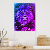 *~* Ombre Artsy Artistic Celestial LION AP23 Poster (Keuken)