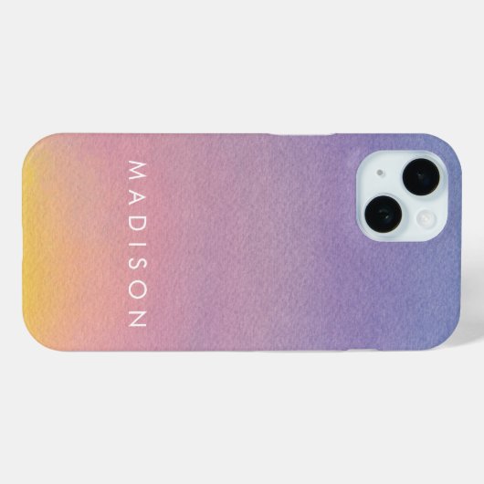 Ombre Avond Zonsondergang Waterverf Sky gepersonal Case-Mate iPhone Case (Achterkant (horizontaal))