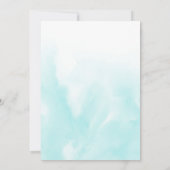 Ombre Azure Water Plain Elegant Huwelijk Kaart (Achterkant)