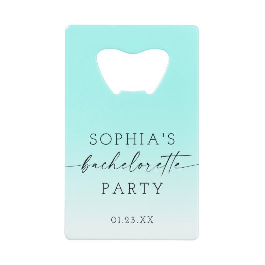 Ombre Bachelorette Party Favors Creditkaart Flessenopener (Voorkant)