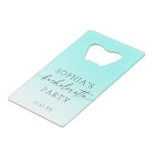 Ombre Bachelorette Party Favors Creditkaart Flessenopener (Voorkant Gekanteld)