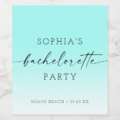 Ombre Bachelorette Party Wine Favor Labels Wijn Etiket (Enkel label)