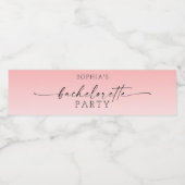 Ombré Bachelorette Water Fles Etiketten (Enkel label)