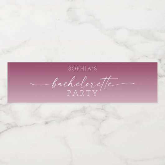 Ombré Bachelorette Water Fles Etiketten (Enkel label)