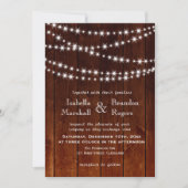 Ombre Barn Board Twinkle Lights Huwelijksuitnodigi Kaart (Voorkant)