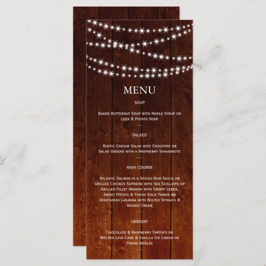 Ombre Barn Board Twinkle Lights Menu (Voorkant / Achterkant)
